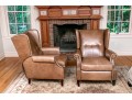 Bernhardt Pair Of Luxurious Reclining Leather Upholstered Lounge Chairs
