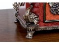 Ornately Decorative Hinged Jewelry Casket With Elephant Motifs