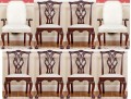 Quality Set Of Eight Mahogany Chippendale Style Dining Chairs