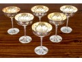 Set Of Six Euro Silver Golden Plated 24 KT Silver Plated Stemmed Coupes