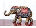 Ornately Decorative Hinged Jewelry Casket With Elephant Motifs