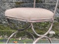 Art Nouveau Style Upholstered Wrought Iron Bistro Side Chair