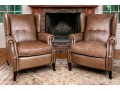 Bernhardt Pair Of Luxurious Reclining Leather Upholstered Lounge Chairs