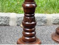 Decorative Set Of Three Carved Floor Pricket Candlesticks