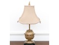 Stylish Gilt Artichoke Form Table Lamp On A Marble Base
