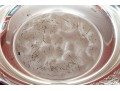Gorham Brass Two Handled Serving Tray With Tarnish Resistant Silverplated Bowl