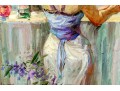 Signed Oil On Canvas, Woman At A Bar