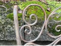 Art Nouveau Style Upholstered Wrought Iron Bistro Side Chair