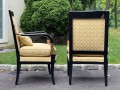Pair Of Century Furniture. Egyptian Revival Black Lacquered Armchairs