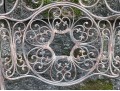 Art Nouveau Style Upholstered Wrought Iron Bistro Side Chair