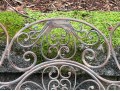 Art Nouveau Style Upholstered Wrought Iron Bistro Side Chair