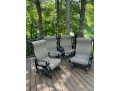 Set Of Four Sunbrella Outdoor Glider Armchairs