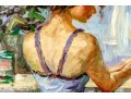 Signed Oil On Canvas, Woman At A Bar