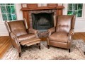Bernhardt Pair Of Luxurious Reclining Leather Upholstered Lounge Chairs
