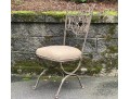 Art Nouveau Style Upholstered Wrought Iron Bistro Side Chair
