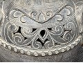 Ornate Large Ceramic Floor Vase With Faux Floral Bouquet