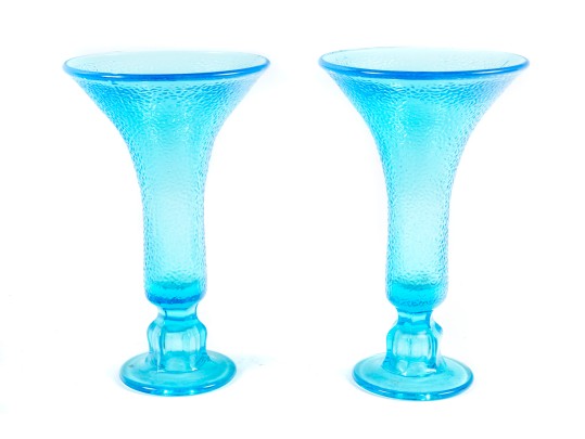 Tiffin Glass Brilliancy Candlestick In Sky Blue