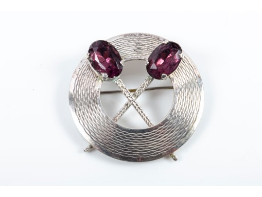 Six Sterling Silver Brooch Pins