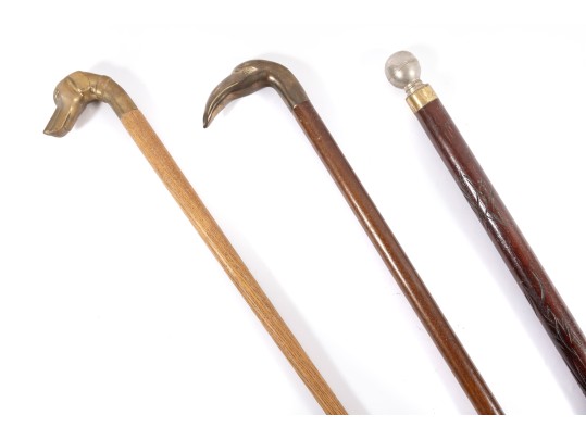 Three Vintage Wood Canes