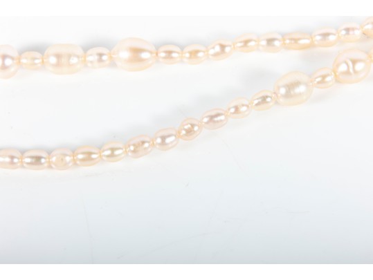 Elegant Warm-White Cultured Pearl Wrap Necklace