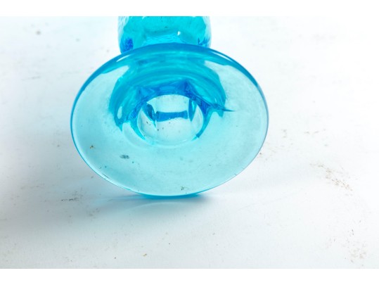 Tiffin Glass Brilliancy Candlestick In Sky Blue