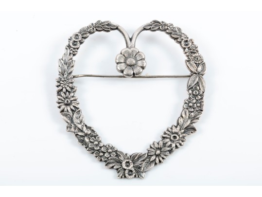 Six Sterling Silver Brooch Pins