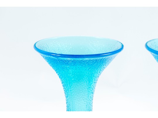 Tiffin Glass Brilliancy Candlestick In Sky Blue