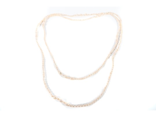 Elegant Warm-White Cultured Pearl Wrap Necklace