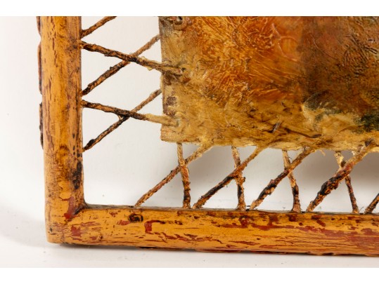 Dax Cordrau Western Oil On Leather Painting