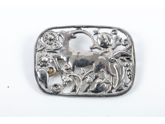 Six Sterling Silver Brooch Pins