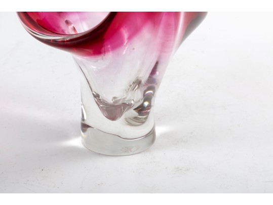 Chalet Canada Cranberry Art Glass Vase