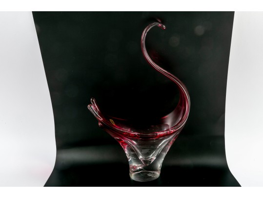 Chalet Canada Cranberry Art Glass Vase