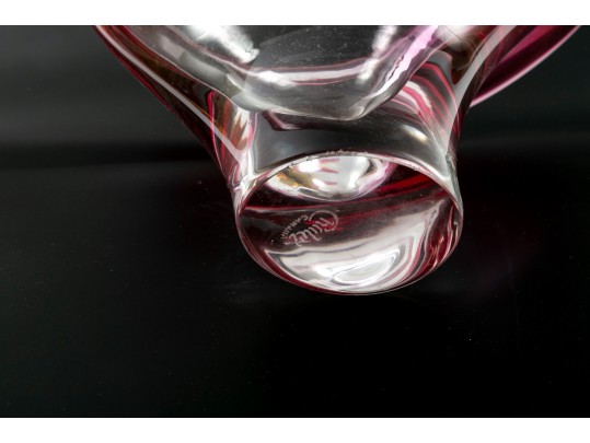Chalet Canada Cranberry Art Glass Vase