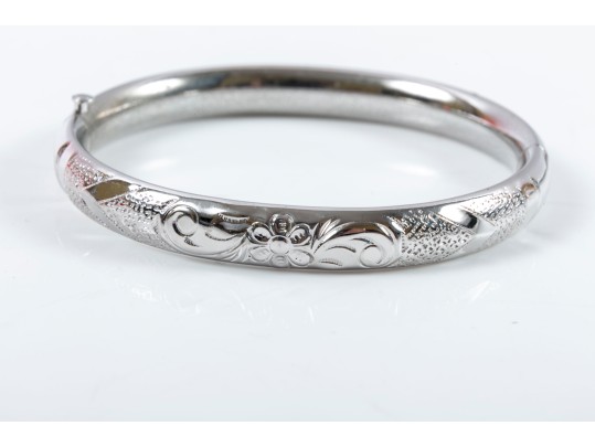 Three Incised Sterling Silver Bracelets 