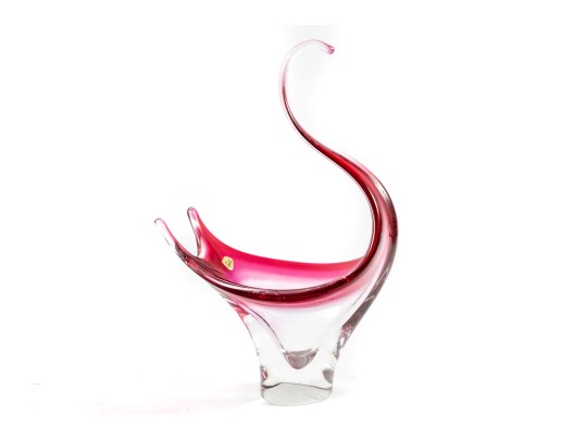 Chalet Canada Cranberry Art Glass Vase