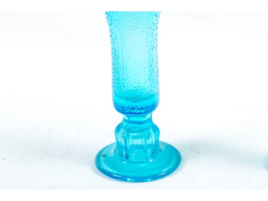 Tiffin Glass Brilliancy Candlestick In Sky Blue