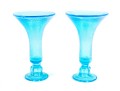 Tiffin Glass Brilliancy Candlestick In Sky Blue