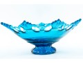Vintage 1950's Westmoreland Blue Glass Ring & Petal Bowl