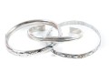Three Incised Sterling Silver Bracelets 