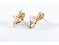 Franklin Mint 14k Yellow Gold Cultured Pearl Butterfly-Motif Earrings And Pendant