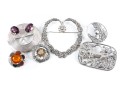 Six Sterling Silver Brooch Pins