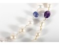Sterling Silver Cultured Pearl, Amethyst, And Iolite Necklaces