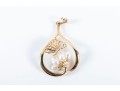 Franklin Mint 14k Yellow Gold Cultured Pearl Butterfly-Motif Earrings And Pendant