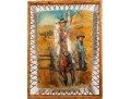 Dax Cordrau Western Oil On Leather Painting