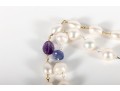 Sterling Silver Cultured Pearl, Amethyst, And Iolite Necklaces