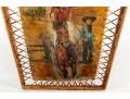 Dax Cordrau Western Oil On Leather Painting