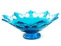 Vintage 1950's Westmoreland Blue Glass Ring & Petal Bowl