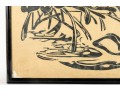 Oil On Rice Paper Belize City Plants Framed Art