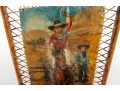 Dax Cordrau Western Oil On Leather Painting