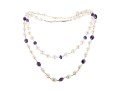 Sterling Silver Cultured Pearl, Amethyst, And Iolite Necklaces